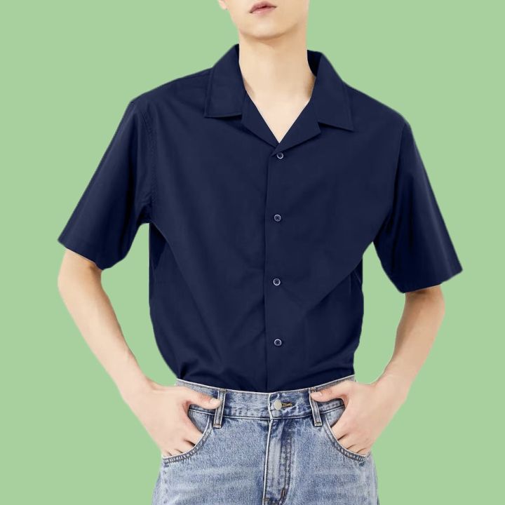 dsl001-เสื้อเชิ้ตผู้ชายเสื้อเชิ้ตเกาหลี-สีพื้น-oversize-ผ้านิ่มใส่สบาย-ไม่ต้องรีด-ระบายความร้อนได้ดี