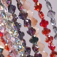 12mm Flower Clover Shape Faceted Crystal Glass Loose Spacer Beads For Jewelry Making DIY Crafts