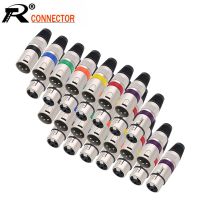 ♟☃ 1pc 3 Pin XLR Male/Female Plug Wire Connector 3 Poles XLR Microphone Plug MIC Cable Terminal Connector 7 Colors