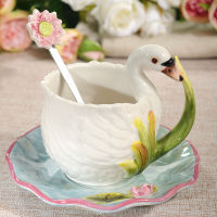 European Style Flower Ceramic Coffee Mugs Tea Ceremony Set Teacup Swan Teaware A Cup Of Tea