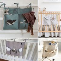 Baby Bed Hanging Storage Bags Cotton Crib Organizer Toy Diaper Pocket for Crib Bedding Set Accessories Storage Bag