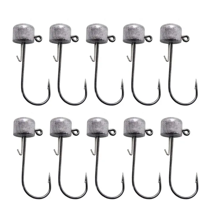 10Pcs Ned Rig Jig Head Finesse Mushroom Jig Heads for Soft Plastic Bait ...