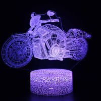 Acrylic Table Lamp LED 3D Motorcycles TouchRemote Control Colorful 7 Color Changing Night Lights Home Bedroom Decor Gift