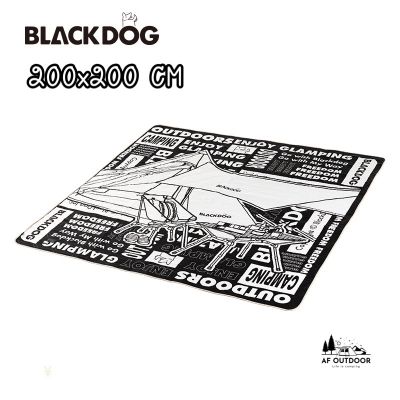 Black dog picnic mat 2x2 M สีดำคุมโทน กันน้ำ เสื่อปิคนิค ผ้าปูนั่ง ขนาดใหญ่