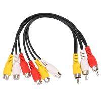 New 3 RCA Male To 6 RCA Female Plug Splitter Audio TV DVD Video Adapter AV Cable