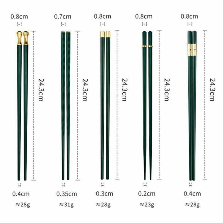 5pairs-5pairs-high-quality-chinese-non-slip-chopsticks-japanese-sushi-alloy-reusable-chopsticks