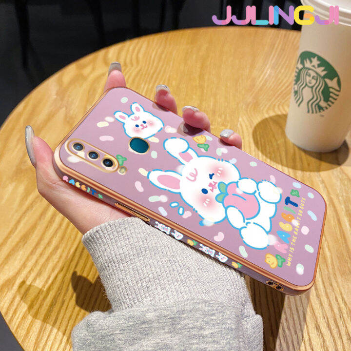 jjlingji-เคสสำหรับ-vivo-y3-y3s-2020เคสกระต่ายสีขาวน่ารักลายการ์ตูนสุดหรูกรอบเคสมือถือซิลิโคนกันกระแทกฝาหลังเคสป้องกันเลนส์กล้อง