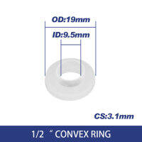 3/4 "ท่อ Ring20Pcs 1/2" หัวฉีด Ptfe สีดำแบนซิลิโคนสูบลมท่อแหวนเครื่องซักผ้าสีขาวปิดผนึก1 "ยางสำหรับปะเก็นฝักบัว (นูน (9.5X19X3 1)_ 20ชิ้น)