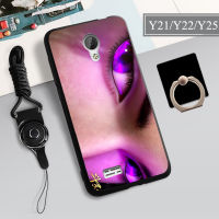 Y21เคสสำหรับ VIVO นุ่ม/Y22/Y25เคสโทรศัพท์คลุมทั้งหมด2022ใหม่รูปแบบการป้องกันการตกป้องกันรอยขีดข่วนฝามีที่ถือวงแหวนโทรศัพท์และเชือก