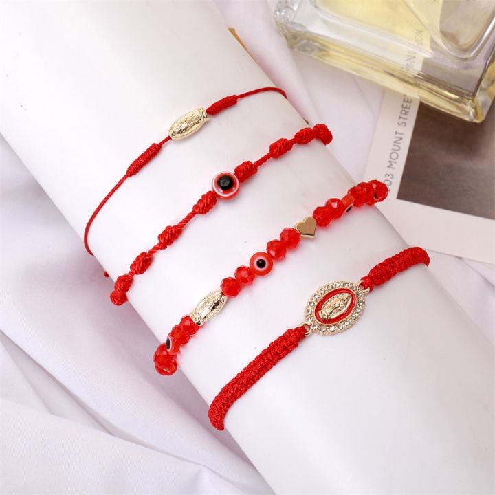 4pcs-set-saint-jude-or-virgin-mary-rosay-cross-bracelets-mexican-braid-crystal-evil-eye-bracelets-gift-for-pray-or-protection