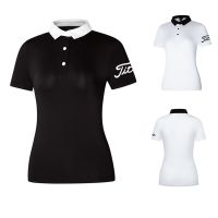 DESCENNTE Le Coq Honma Scotty Cameron1 Mizuno ANEW┋❡❦  New womens golf slimming casual short-sleeved white loose quick-drying breathable perspiration polo shirt top