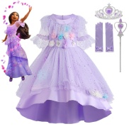 Đầm NNJXD hóa trang công chúa Mirabel Encanto xinh xắn cho bé gái 4-10 tuổi