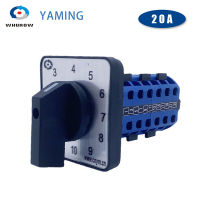 12ตำแหน่งแผงขนาดใหญ่64*64มม. YMW26-206 Rotary Cam Switch 690V LW26-20A 6เสา Silver Contact