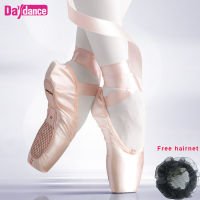 Professional Ballet Pointe Shoes Girls Women Ladies Satin Ballet Shoes With Ribbons