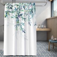 Green Leaf bath screen Tropical Plants print bath curtain waterproof shower curtain with Hooks curtains for bathroom home Decor