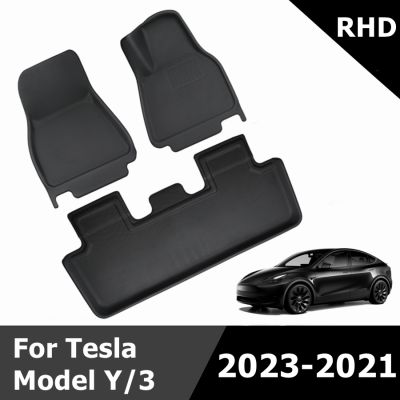 【YF】 RHD LHD Car 3D Floor Mats for Tesla Model Y 3 2023 - 2021 Cargo Trunk Waterproof All-Weather Durable XPE Liners