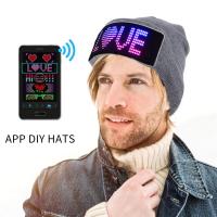 2022 New LED Display Wireless Bluetooth Knitted Hat Full Color Luminous Party Hat DIY Display Advertising Hat Christmas New Year