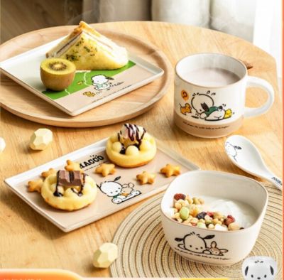6ชิ้นชามญี่ปุ่นชามเซรามิคคิตตี้จานซูชิถ้วยถ้วยซุปชามของหวานอุปกรณ์ทานอาหารสำหรับเด็ก Guanpai4เครื่องใช้ในครัวเรือน