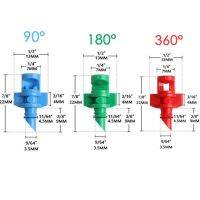 2016 25X หัวฉีดเจ็ท90/180/360องศาสำหรับเครื่องปั๊มกุญแจระบบ Hydroponic ท่อชลประทานรดน้ำสวนเครื่องพ่นไมโครง่าย