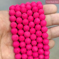 Natural Lava Hematite Stone Beads Rose Pink Volcanic Rock Round Beads For Jewelry Making DIY Bracelet Accessories 154 6 8 10mm Work Safety Lights