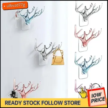 Wall Hanging Hook Vintage Deer Head Antlers for Hanging Clothes Hat Scarf  Key Deer Horns Hanger Rack Wall Decoration