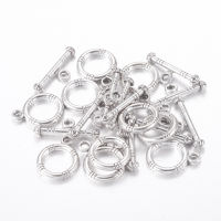 20Sets Tibetan Silver Toggle Clasps Antique Silver Lead Free and Cadmium Free and Nickel Free Ring: 15x12mm Bar: 18.5x3.5mm Hole: 2mm for DIY Jewelry Making