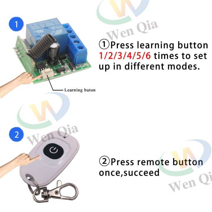 12v-24v-dc-smart-switch-433mhz-wireless-remote-control-relay-1ch-module-rf-transmitter-key-fob-for-diy-electric-lock-led-on-off