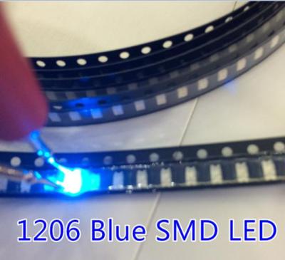100ชิ้น1206สีฟ้าไฟแอลอีดีสว่างมากไดโอด Led SMD 3.2*1.6*0.8มิลลิเมตร460-470NM แสง-ไดโอดเปล่งแสง SMD 1206 LED สีฟ้า