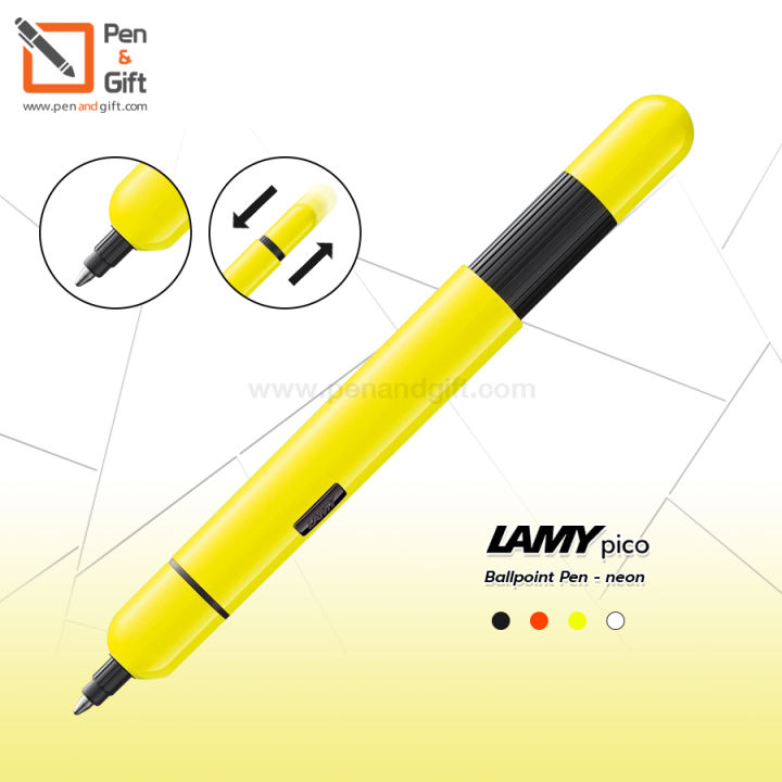 lamy-pico-ballpoint-pen-neon-yellow-special-edition-2018-ปากกาลูกลื่น-ลามี่-พิโค่-สีเหลืองนีออน-สเปเชียล-อิดิชั่น-2018-ของแท้-100-penandgift