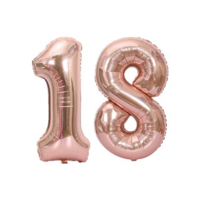 ลูกโป่งฟอยล์สุขสันต์วันเกิด18นิ้ว40นิ้ว2ชิ้นทองคำสีกุหลาบ/ชมพู/ฟ้าหมายเลข18th ปีของตกแต่งงานปาร์ตี้เด็กผู้ชายเด็กผู้หญิง