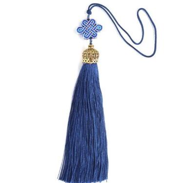 【cw】 2PCS/lot 19cm Chinese knot alloy Hanging Silk Tassels fringe sewing bang tassel trim key for curtain access ！