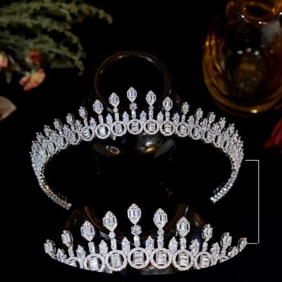 New Design Crystal Tiara Headband Fascinato Bride Wedding Crown Jewelry For Women CZ Lengthen Hair Accessory Bridesmaid Gift