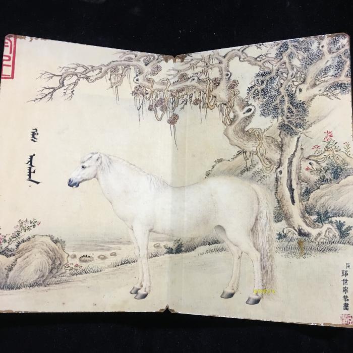 ภาพวาดที่มีชื่อเสียงของคนดัง-lang-shining-แปดม้าอัลบั้มรูปภาพ-หนังสือโบราณ-collection