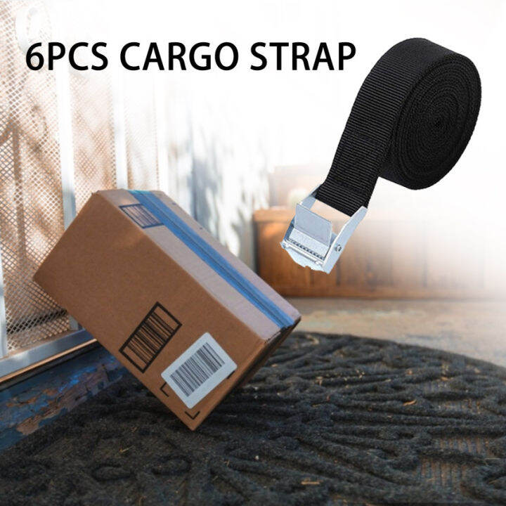 6 pieces of ratchet tiedown straps, 2.5m25mm adjustable lashing straps