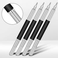 ◙○☒ 4Pcs Tungsten Carbide Tip Scriber Marking Etching Pen Tip Steel Scriber Marker Double Metal Wood Carving Scribing Marker Tools