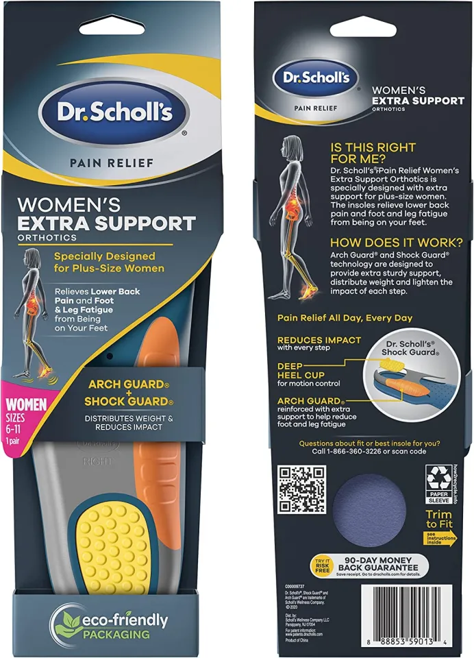Dr. Scholl's ® Extra Support Insoles for Women, Size 6-11, 1 Pair, Trim to  Fit Inserts