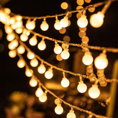 3M 12M LED Ball String Lights Outdoor Camping Tent Fairy Lights Garland Holiday Lamp Party Home Wedding Garden Christmas Decor