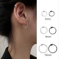 We Flower Korean S925 Silver Small Circle Hoop Earrings for Women Simple Fashion Cartilage Ear Jewelry