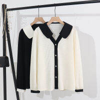 【มีไซส์ใหญ่】Plus Size Womens V-neck Button Up Black Beige Blouses Ladies Office-wear A-line Tops