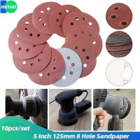 10pcs 5 Inch 125mm Round Sandpaper 8 Hole Sander Polishing Pad Disk Sand Sheets Grit 60 2000 Hook Loop Sanding Disc Polish
