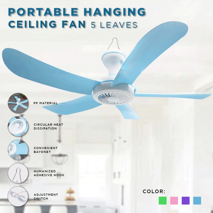 Fiveleaf Mini Ceiling Fan Student Dormitory Silent Small Fan Simple And Compact Portable