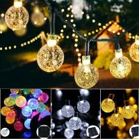 HOTWIND Crystal Ball Fairy Lighting Outdoor Landscape LED String Lights Festoon Ball Bulbs Garden Light Wedding Decor