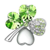 Crystal four leaf clover Brooch romantic fashion jewelry accessories charm girl lover gift summer birthday quality dropshipping