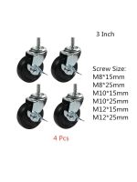 【LZ】 4 Pcs/Lot 3 Inch Rubber Wheel M8/M10/M12 Universal Silent Caster Wear Resistant Childrens Shopping Cart Solid Furniture