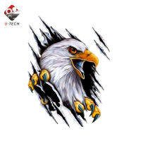 U-Tech 18X24CM Eagle 3D สติกเกอร์ตัวถังรถยนต์,สติกเกอร์ติดมอเตอร์ไซค์สติกเกอร์ตกแต่งภายนอกรถ PVC ฟรีเงางาม