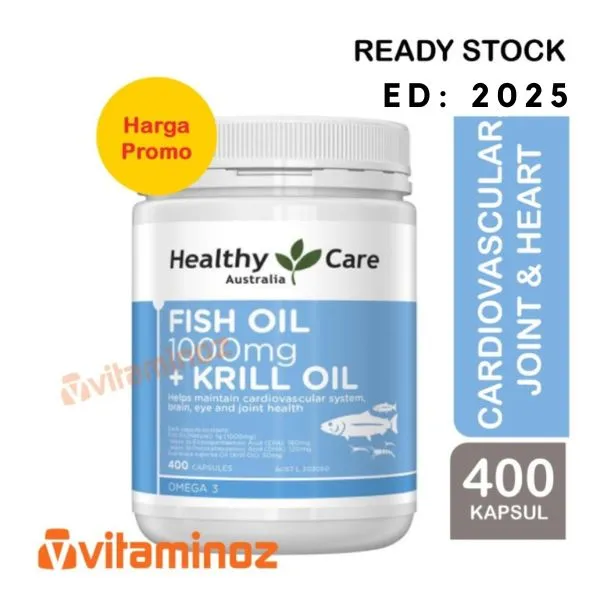 Healthy Care Fish Oil 1000mg + Krill Oil 400 capsules Lazada Indonesia