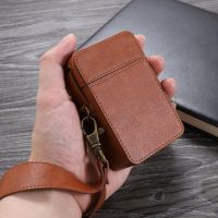 ✗☃◐ Holds 20pcs Retro Leather Cigarette Case Portable Lanyard Smoking Gadget Storage Container Box best European gift for Men