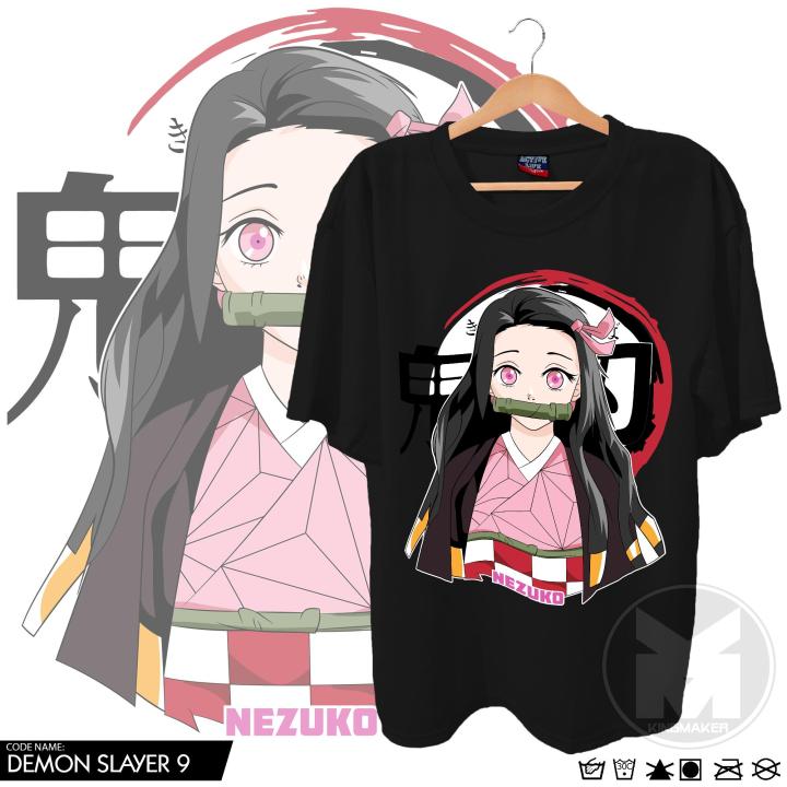 DEMON SLAYER Nezuko Kamado Design T-shirt with DTF (Direct to Film) Anime  Print Rubberized Quality Plain 80% Cotton 20% Polyester, Crew / Round Neck  for Casual Unisex Wear, fit Men Woman, Available