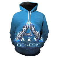 2023 New2023ใหม่ล่าสุดเกม ARK Genesis Season Pass 3D พิมพ์ Hoodies ผู้ชายผู้หญิง Cool Harajuku Hoodies เสื้อขนาดใหญ่พิมพ์เสื้อ