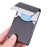 【CW】☂  Fashion Leather Business Card Holder with Magnetic Buckle Name Credit ID